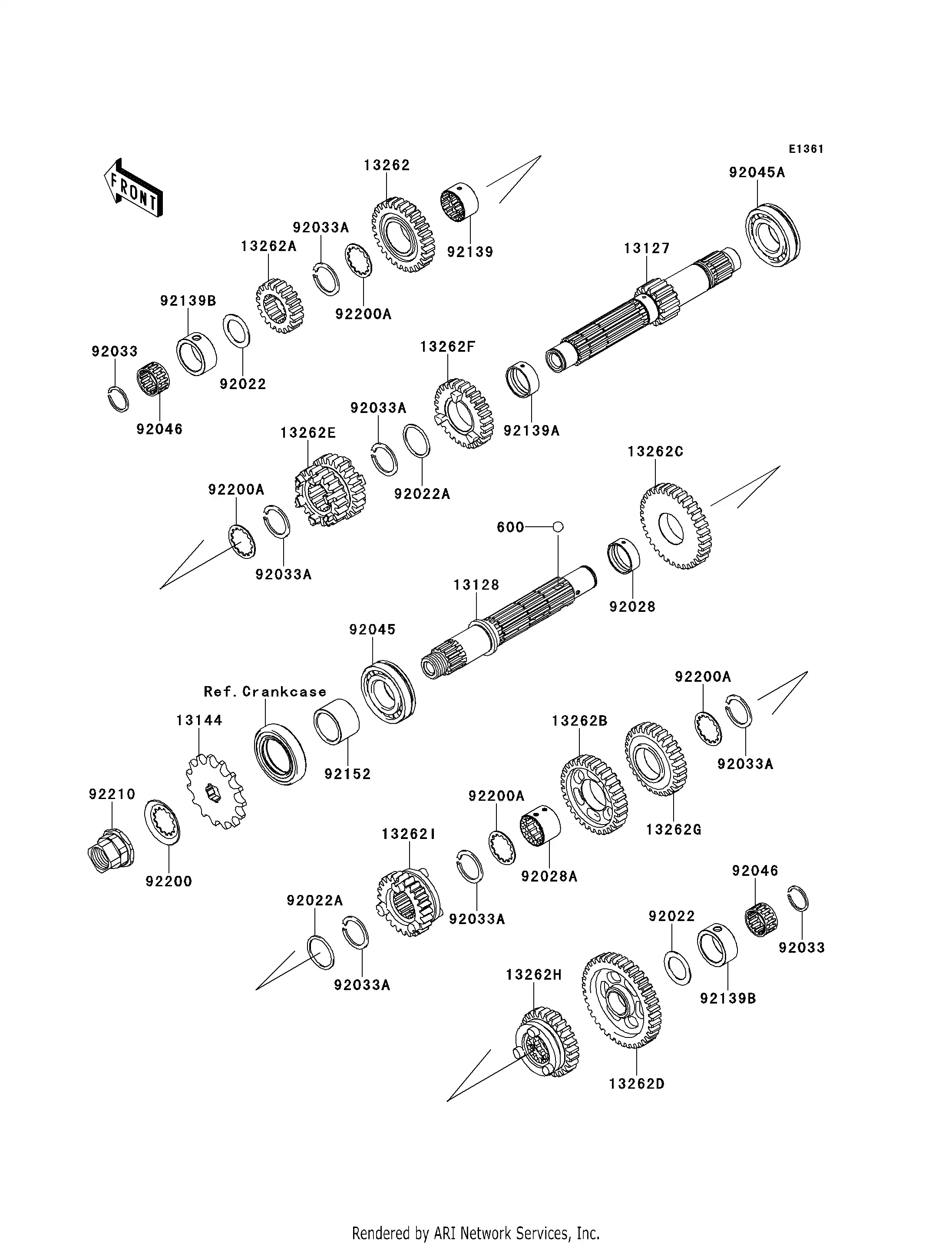 13262 1099 Gear Input 5Th 27T Kawasaki YoshiParts