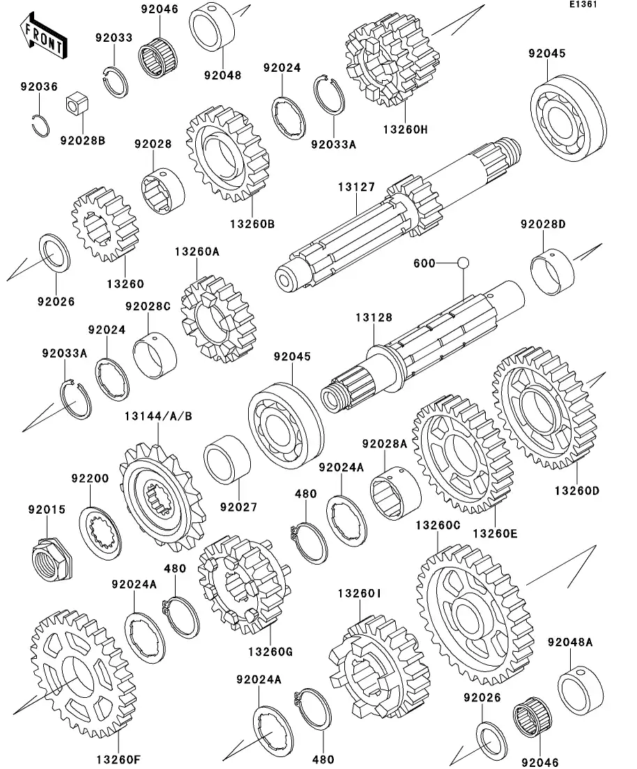 13260 1165 Gear Output Low 40T Kawasaki YoshiParts