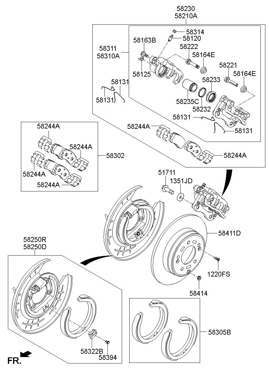 E A Pad Kit Rear Disc Brake Hyundai Yoshiparts