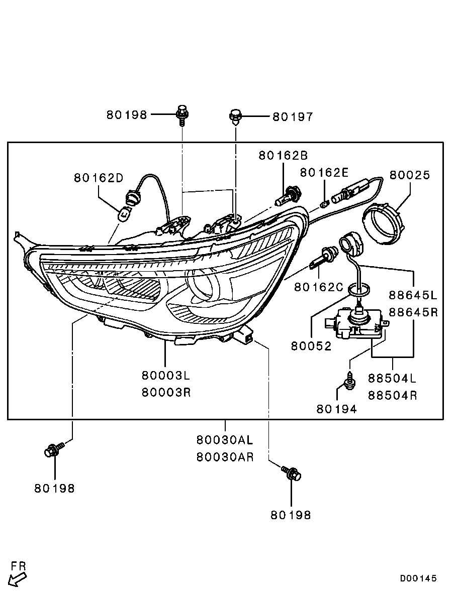 D Headlamp Assy Rh Mitsubishi Yoshiparts