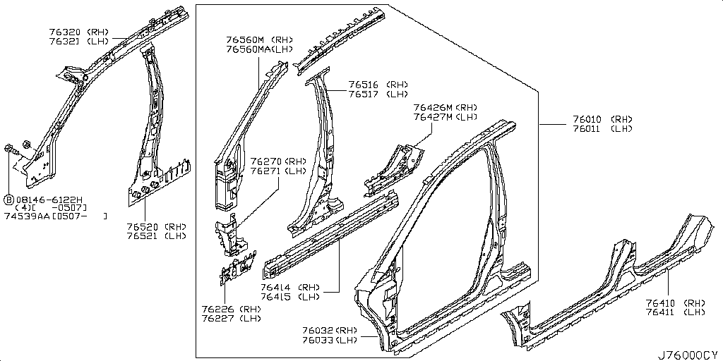 76261 CB00A Brace Assy Pill Nissan YoshiParts