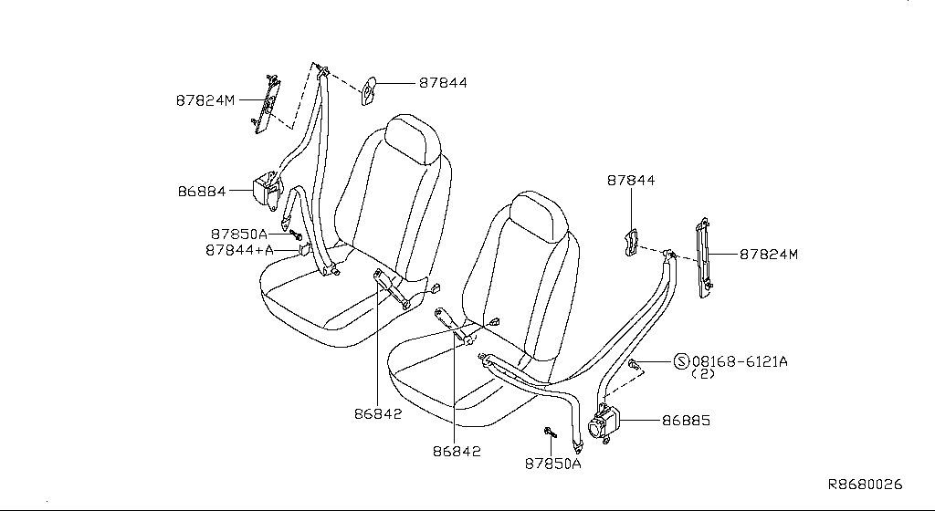 Zx B Belt Assy Tongue Pretensioner Front Rh Nissan Yoshiparts