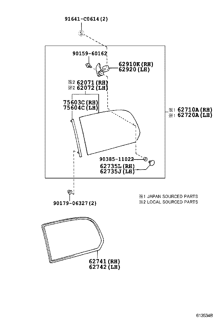 A Window Assy Quarter Rh Toyota Yoshiparts