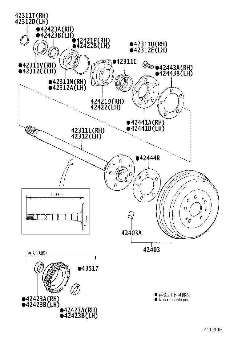 Bearing For Rear Axle Shaft Rh Toyota Yoshiparts