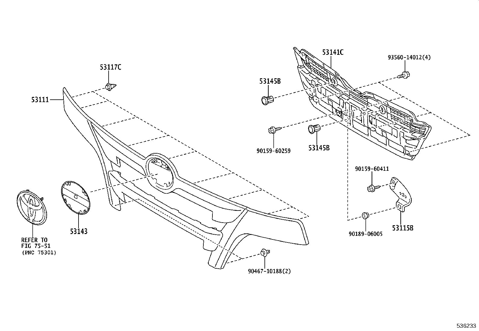 A A Grille Radiator Toyota Yoshiparts