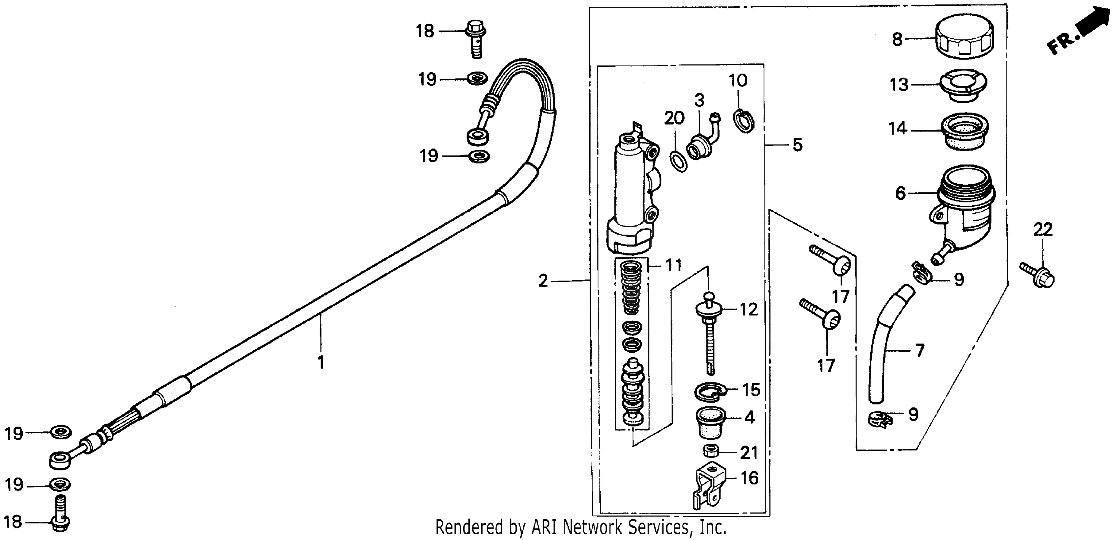 Cilindro maestro del freno trasero
