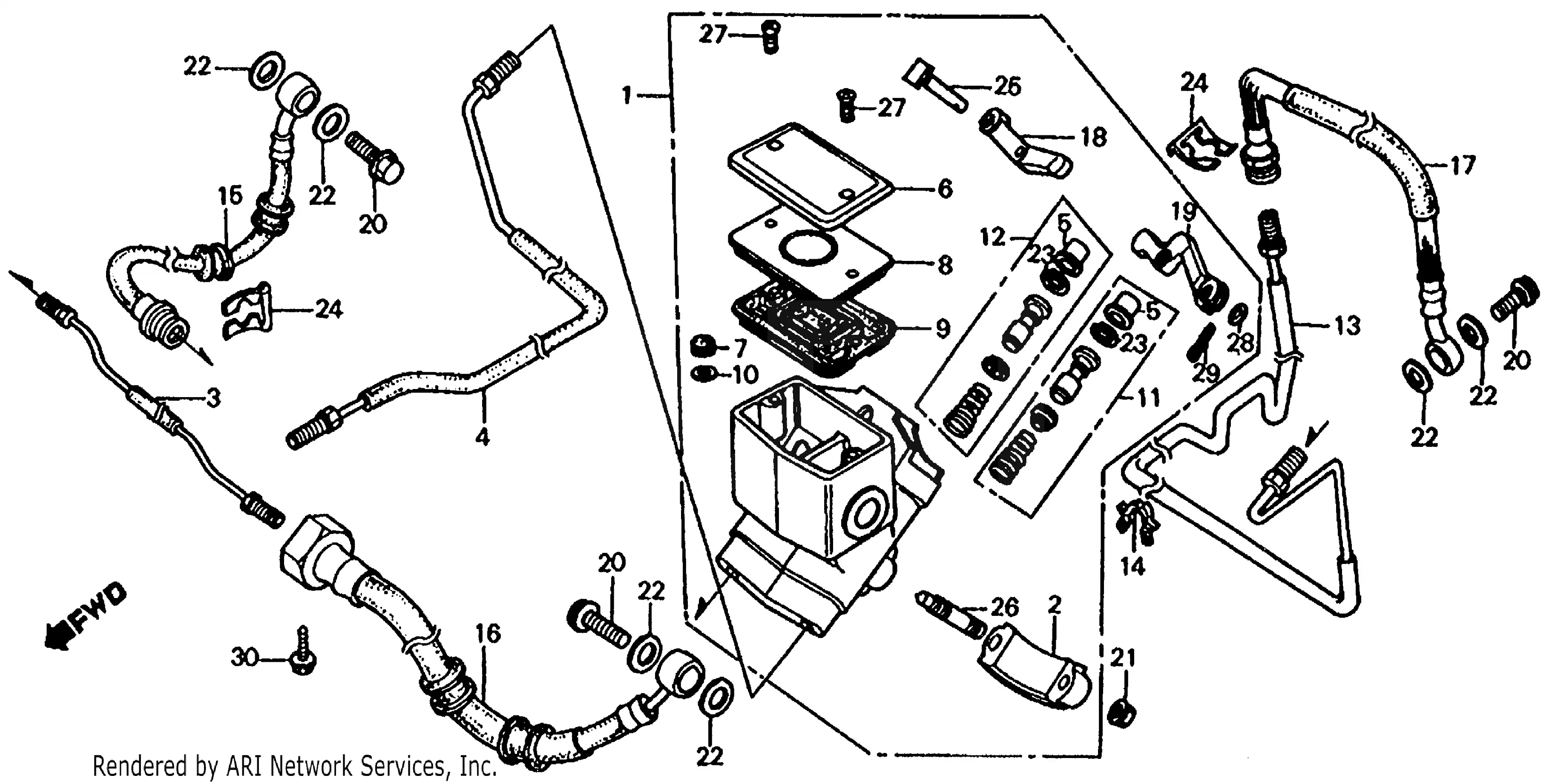 Brake Master Cylinder + Brake Hose