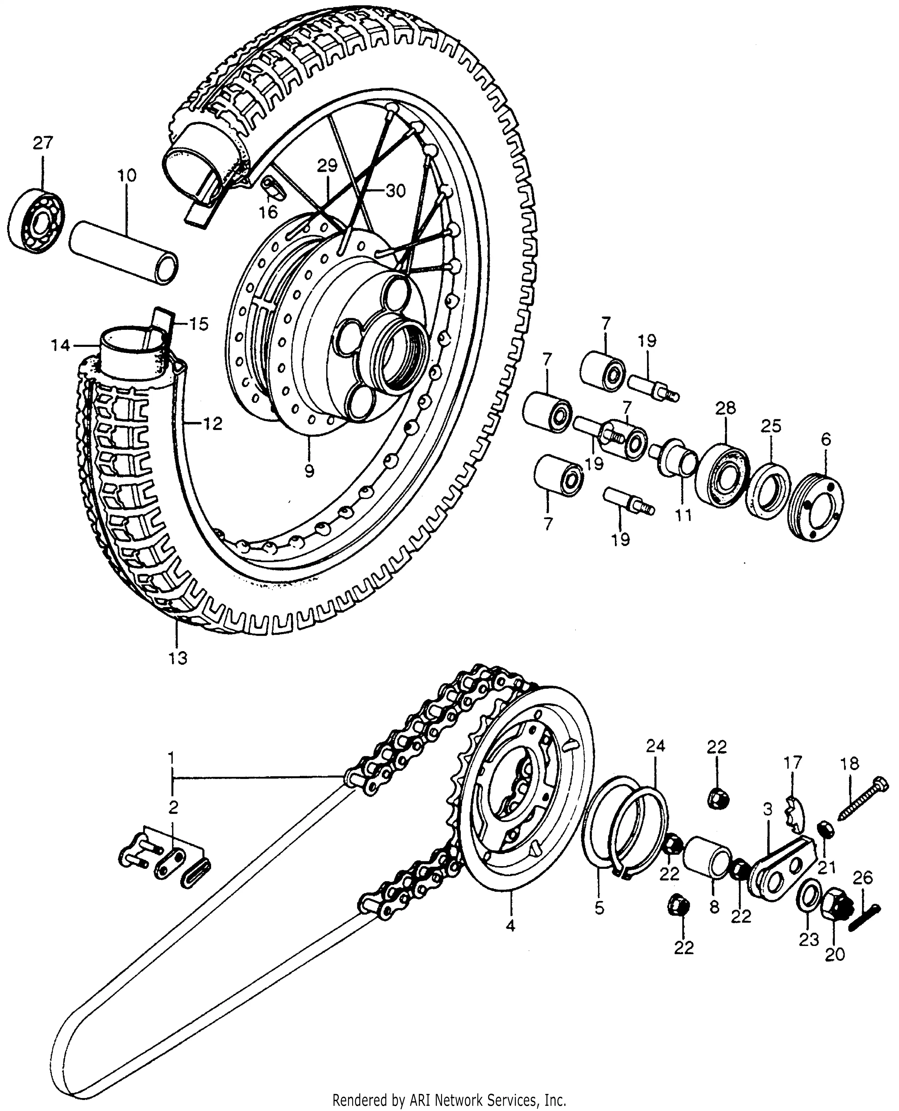Rear Wheel + Driven Sprocket