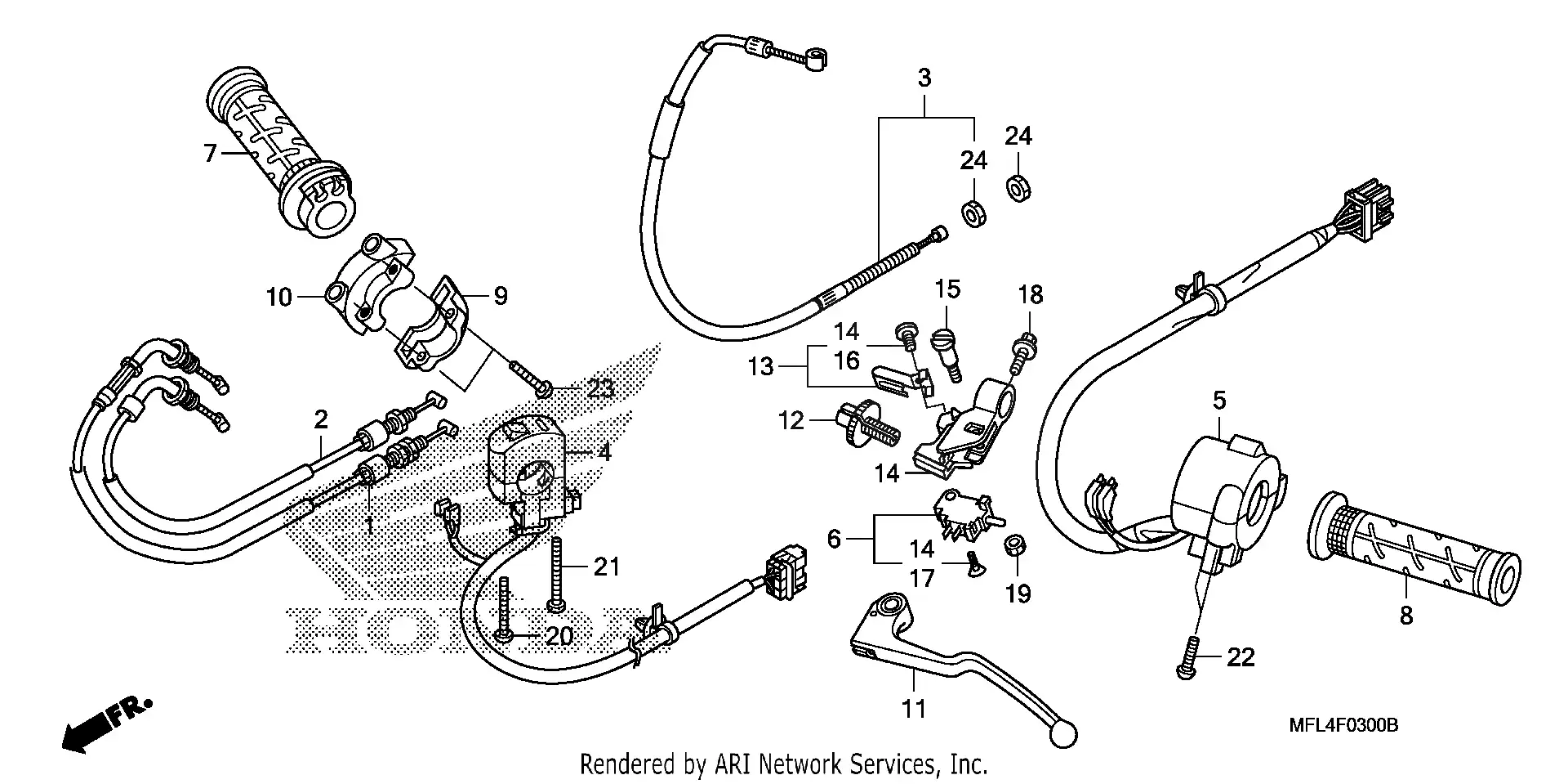 Handle Lever + Switch + Cable
