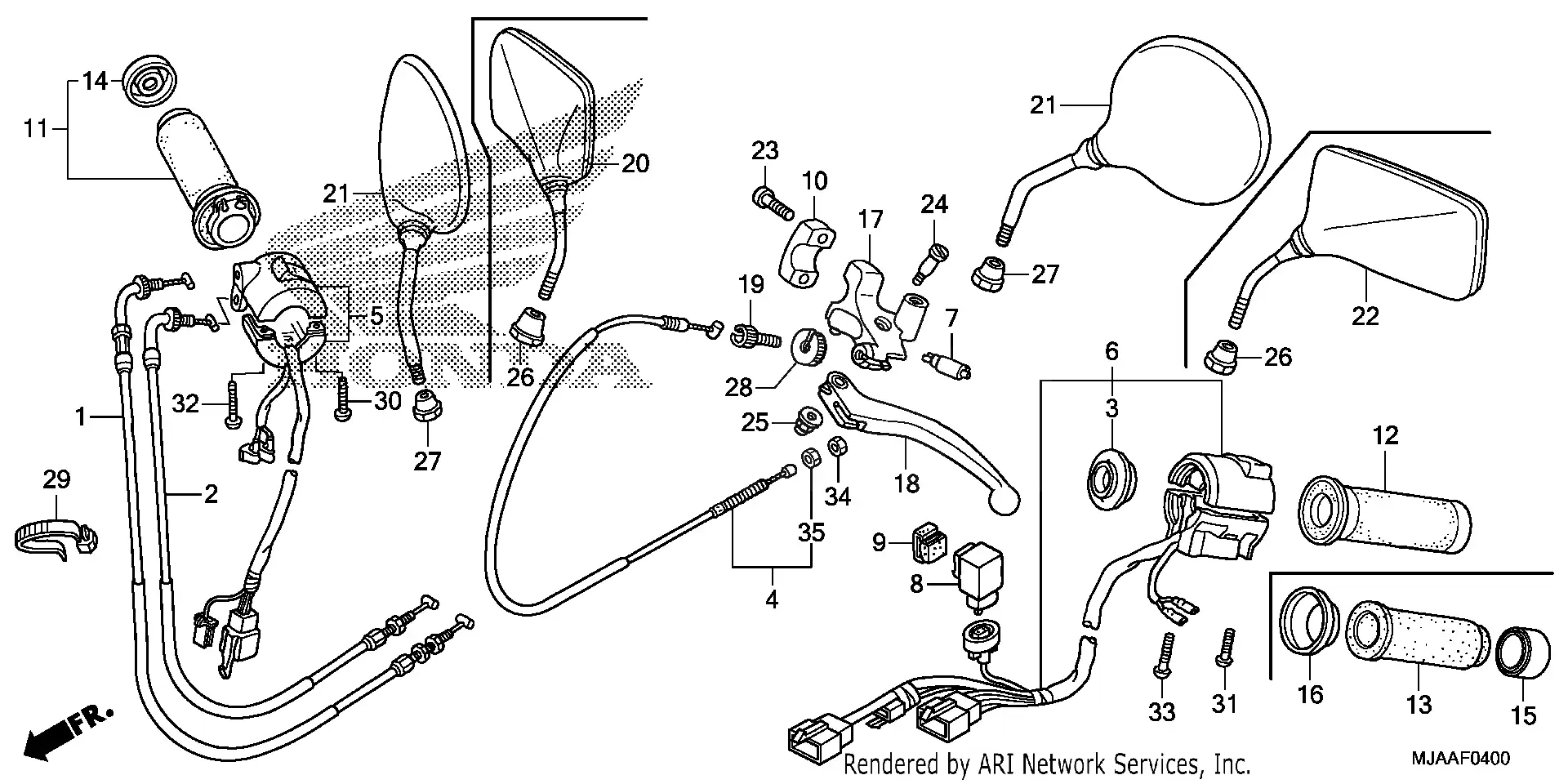 Handle Lever + Switch + Cable