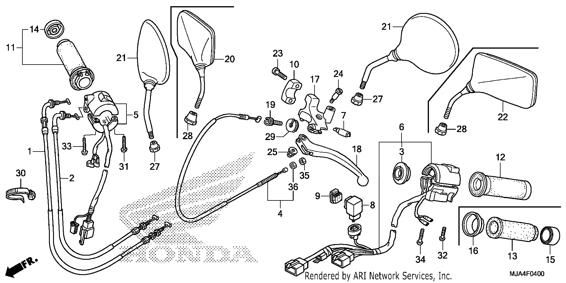 Handle Lever + Switch + Cable
