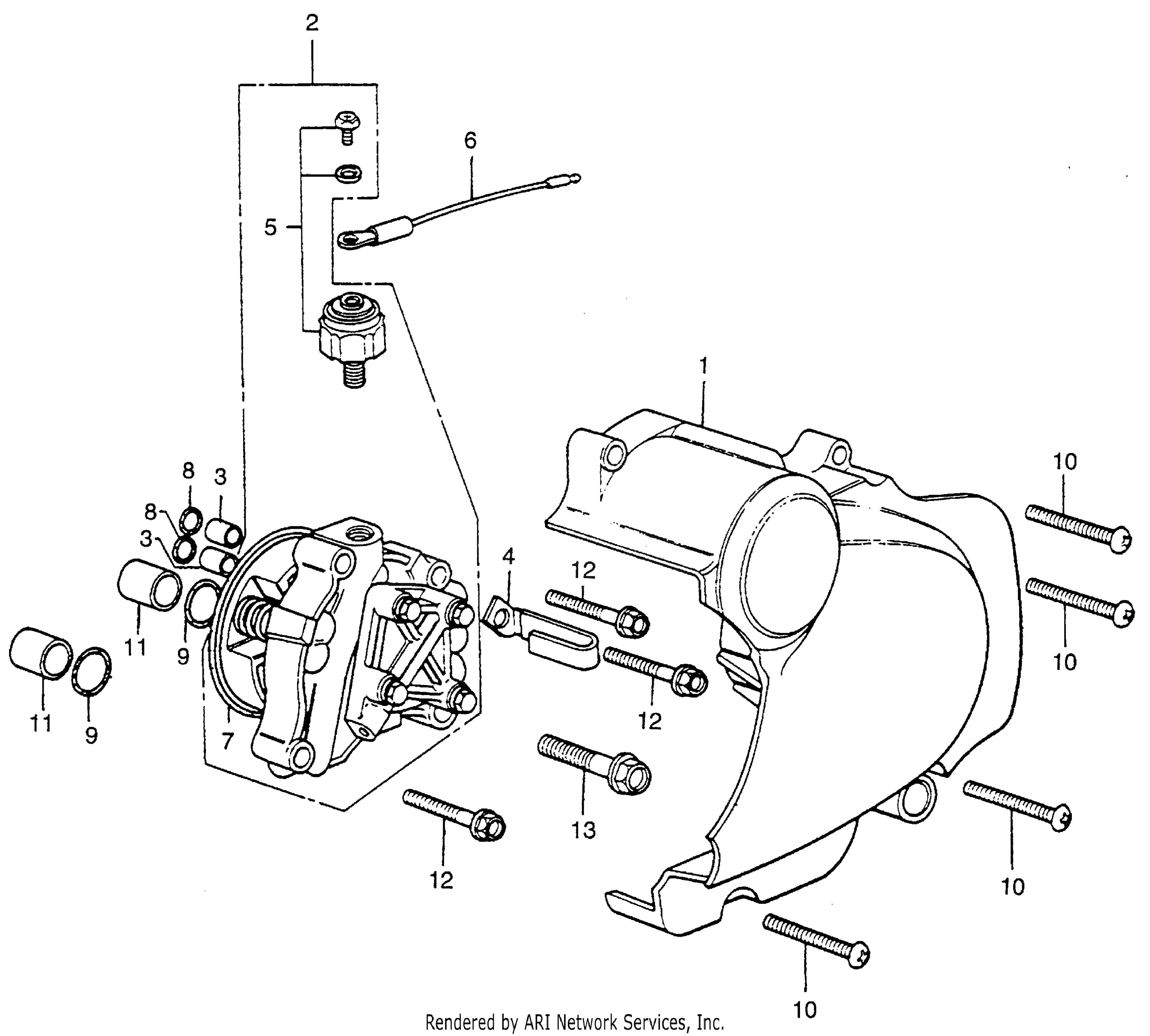 Left crankcase cover + oil pump