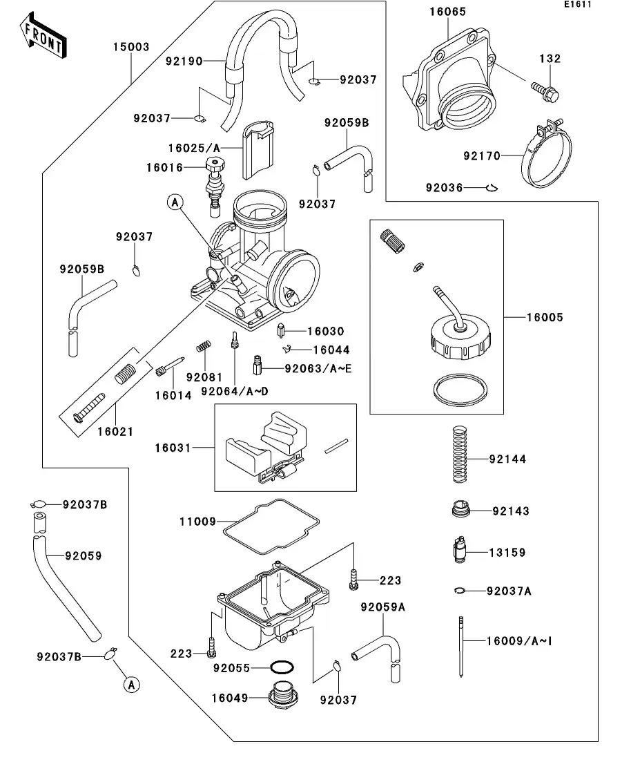 16065-1341 Holder-Carburetor Kawasaki | YoshiParts