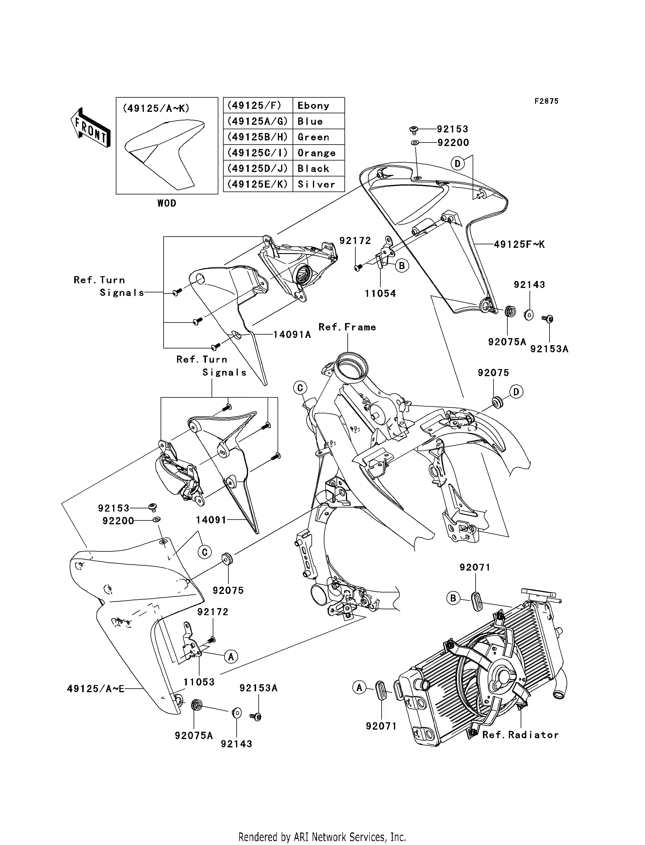 11053-1814 Bracket,Shroud,Lh Kawasaki | YoshiParts