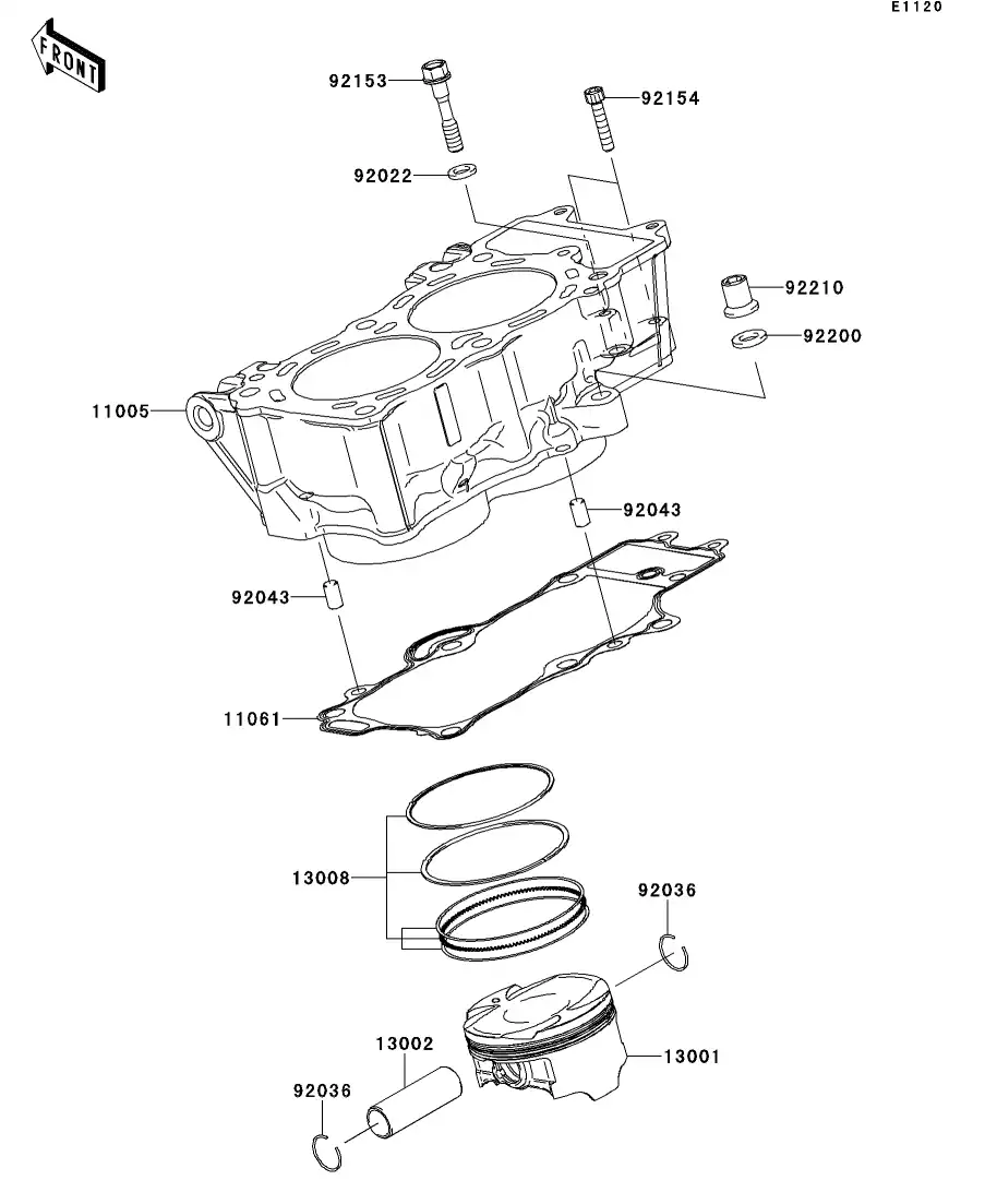 よし 13008-1196 Ring-Set-Piston Kawasaki | YoshiParts