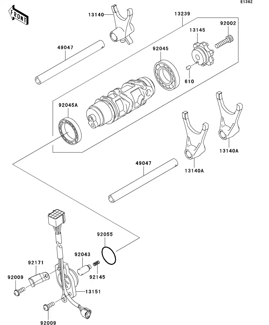 13140-1291 Genuine Kawasaki Fork-Shift,Output | Megazip