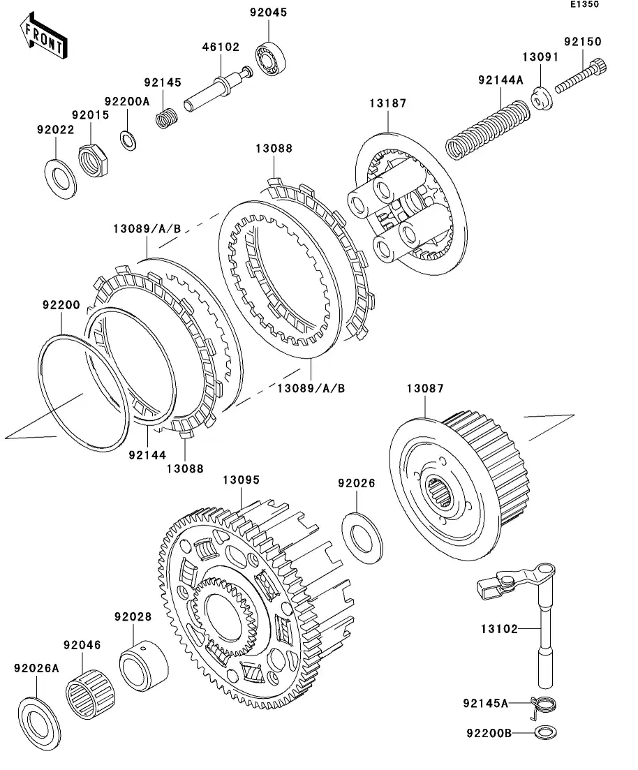 92144-1881 Spring,Clutch Operati Kawasaki | YoshiParts