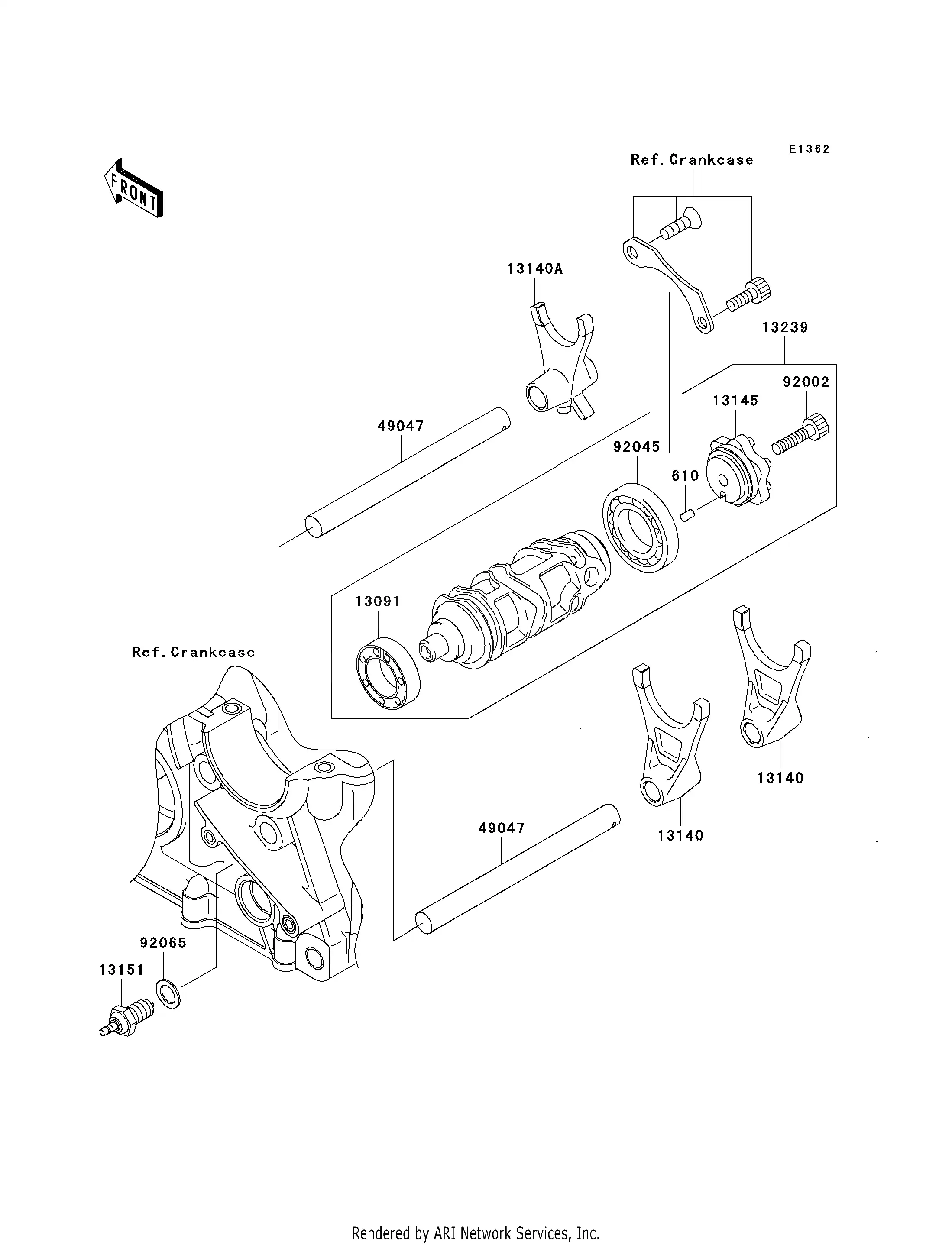 Gear Change Drum/Shift Fork