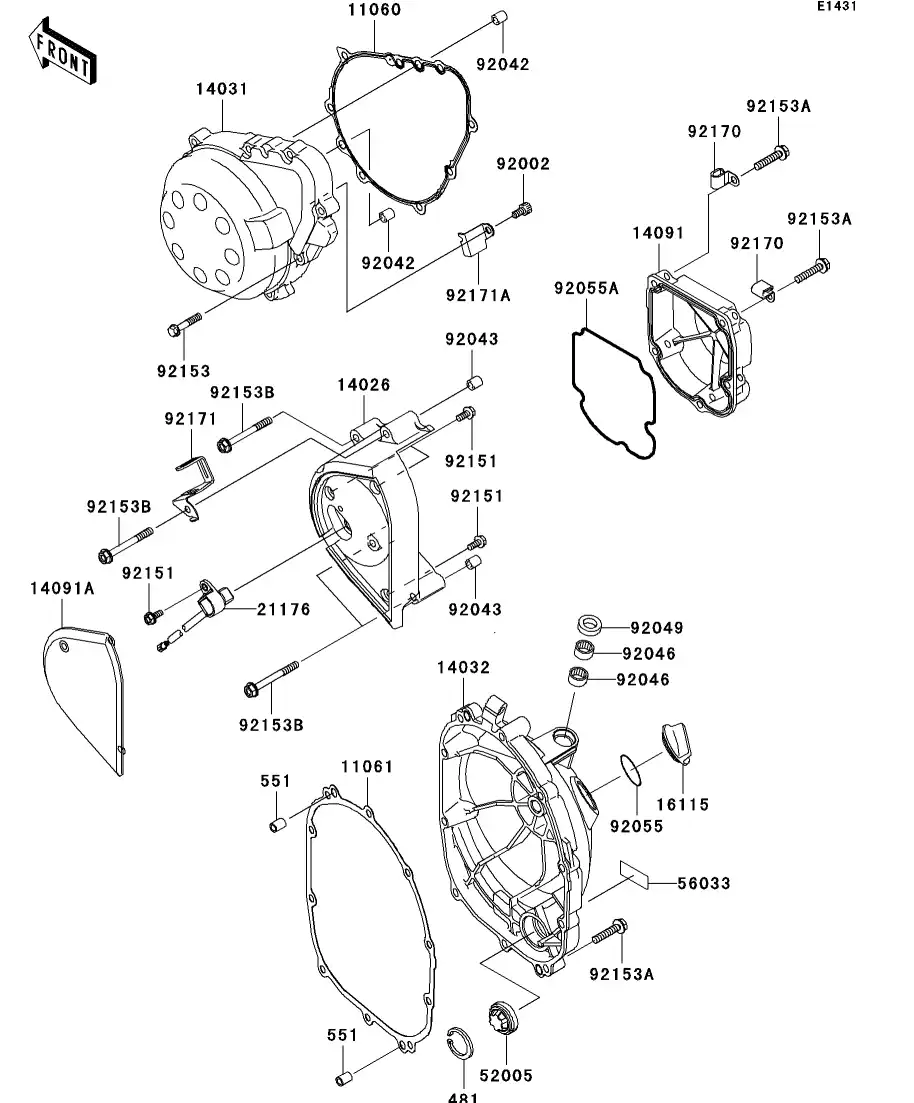 11061-1166 Gasket,Cluth Cover Kawasaki | YoshiParts