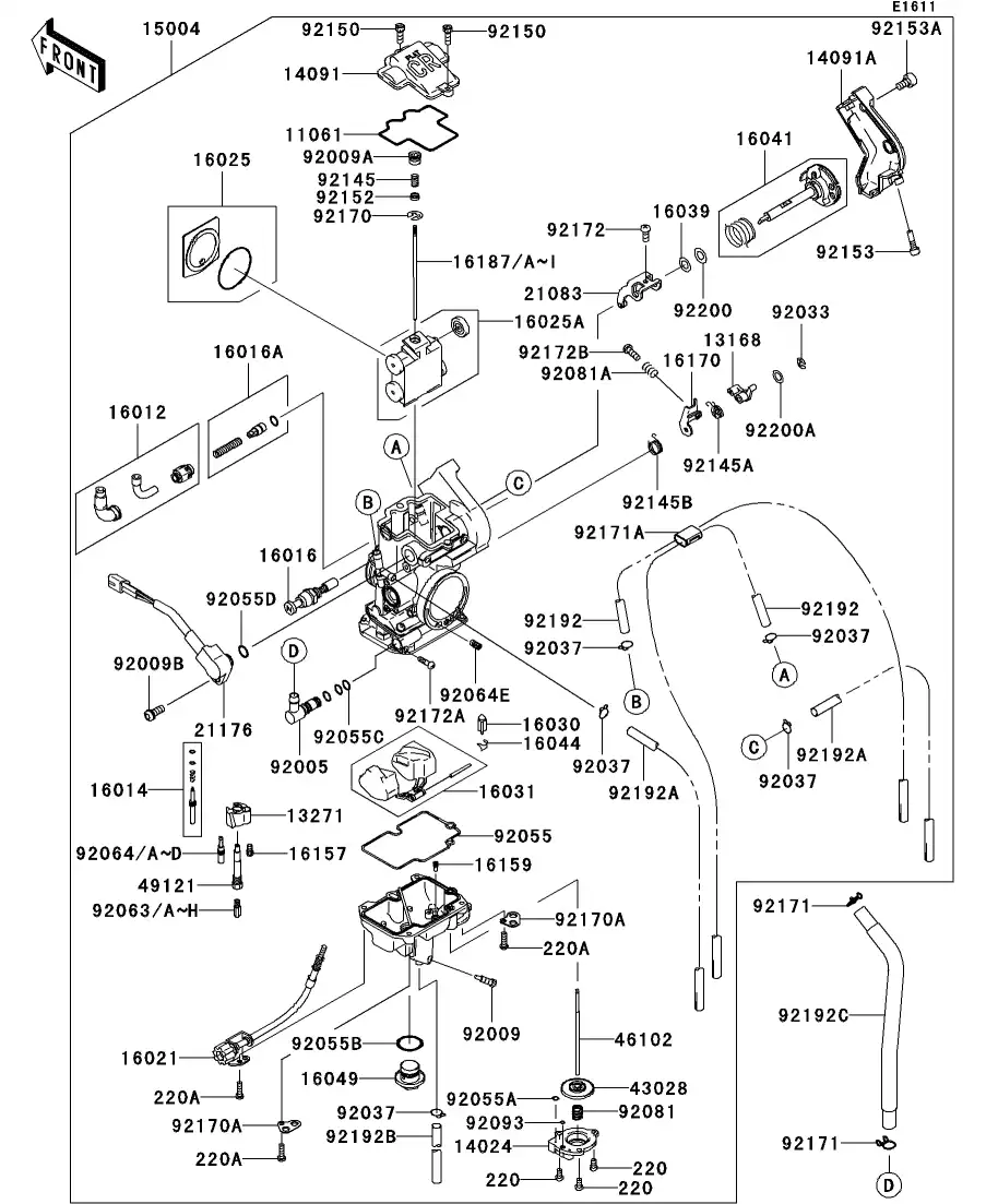 Carburetor Choke Starter Valve Plunger Kit For Kawasaki Bayou - Foto 12