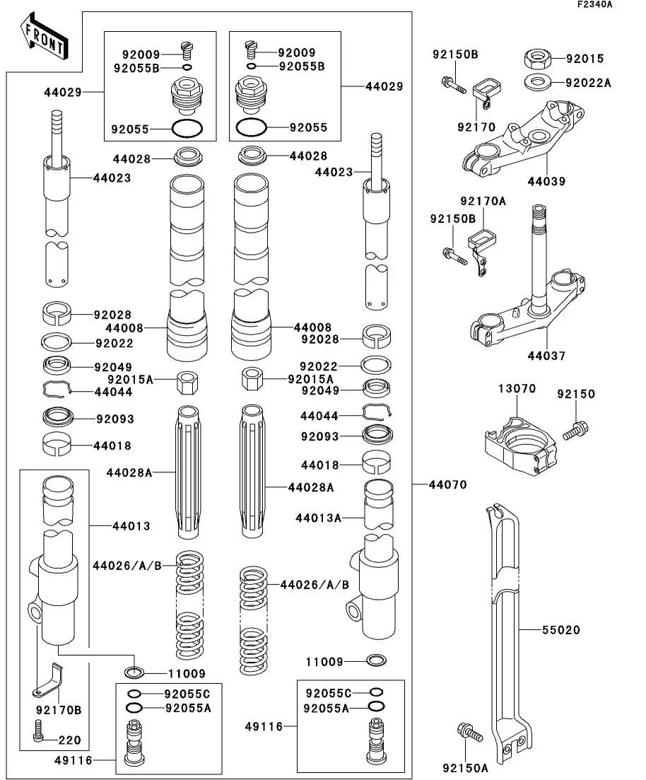 13070-1253-RE Guide,Fork,J.s.violet Kawasaki | YoshiParts