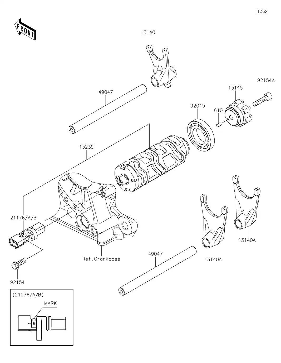 13140-0062 Fork-Shift Kawasaki | YoshiParts