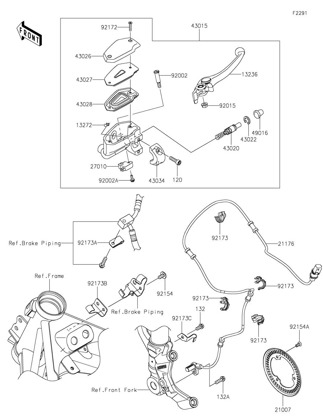 43015-0795 Cylinder-Assy-Master,Fr Kawasaki | YoshiParts