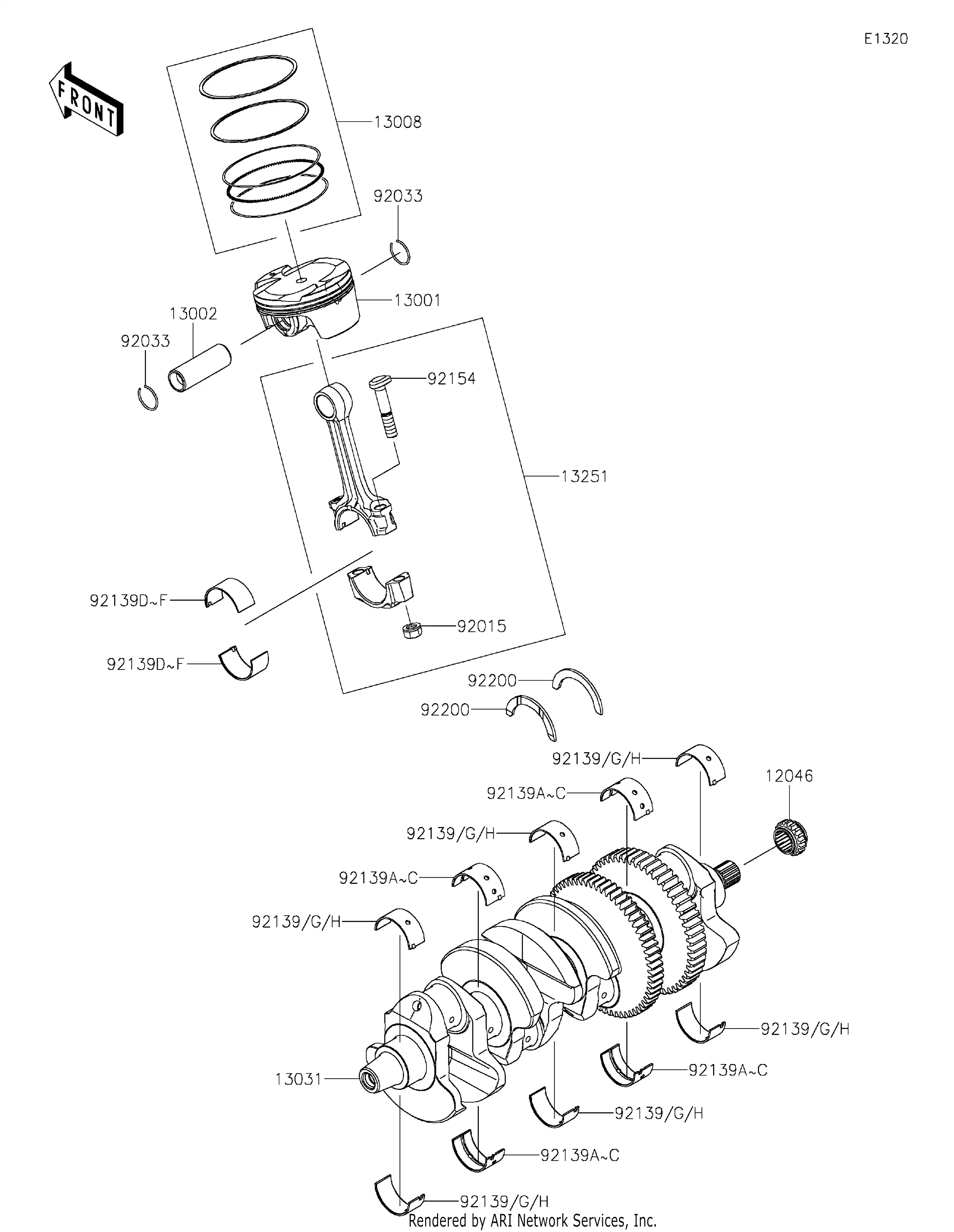 92139-0830 Bushing,Con-Rod,Brown Kawasaki | YoshiParts