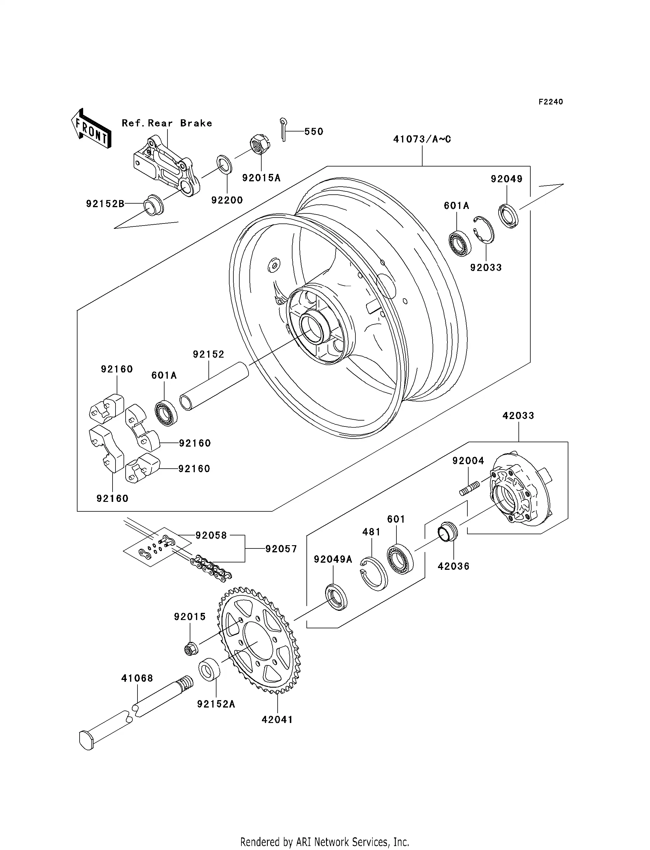 92210-0280 Nut,Castle,24Mm Kawasaki | YoshiParts