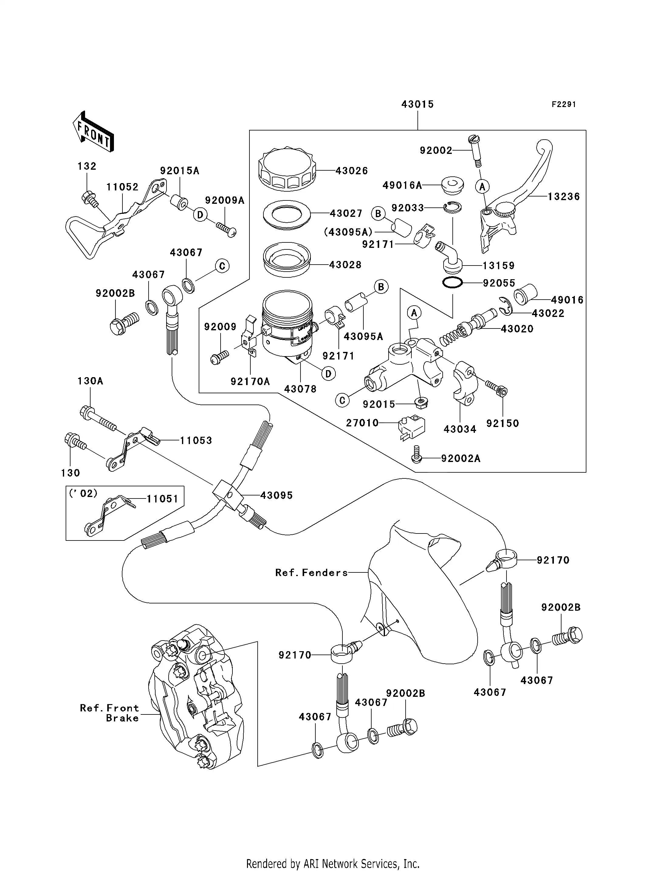 11053-0034 Bracket,brake Hose Kawasaki 