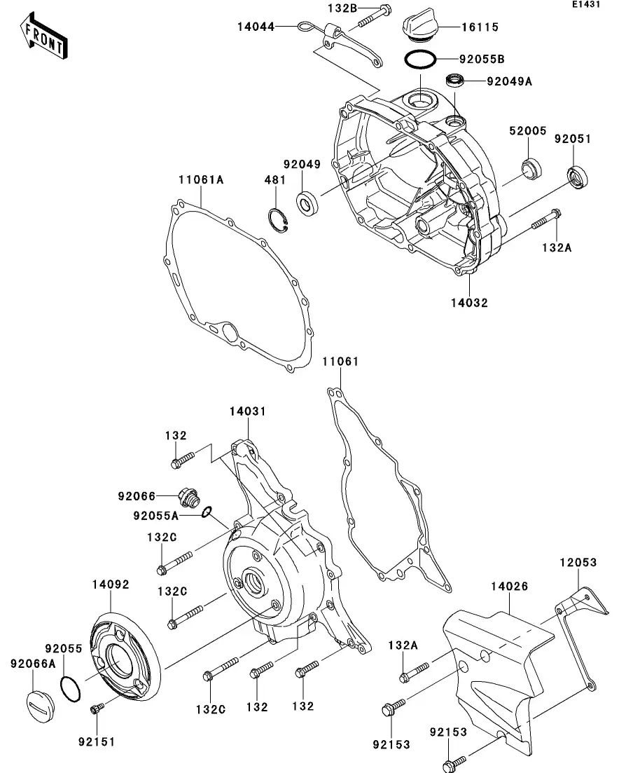 COPERCHIO CARTER OEM Kawasaki – Parte Originale 49015-0029 Per Motore