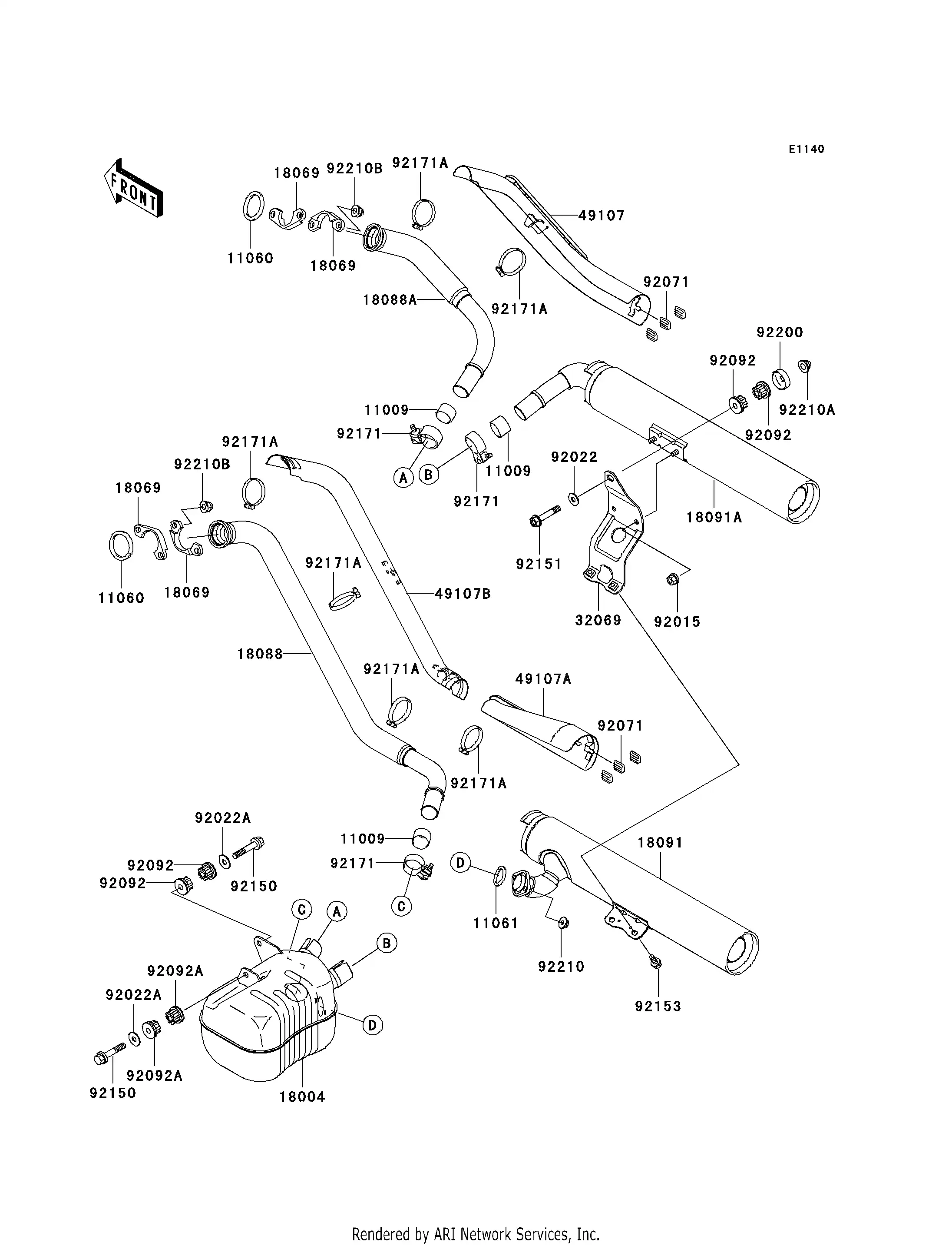 11061-1373 Gasket,Exhaust Pipe H, 110611373 Kawasaki - Foto 9