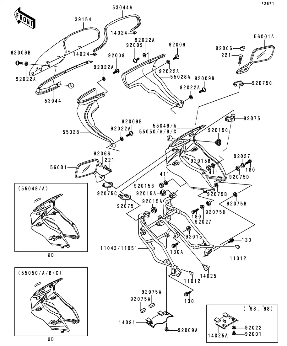 55028-1066 Cowling,Upp,Inner,Lh Kawasaki | YoshiParts