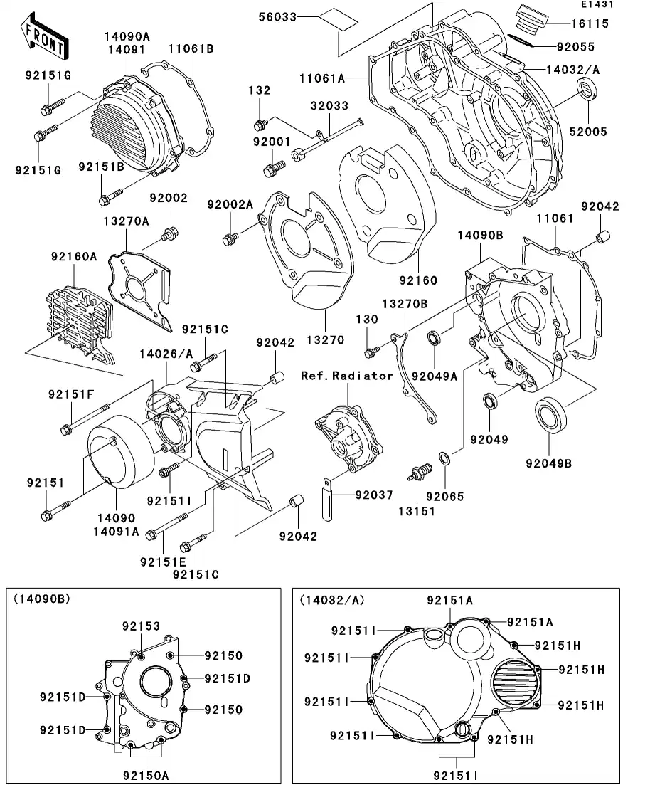 14091-1332 Cover,Release Kawasaki | YoshiParts