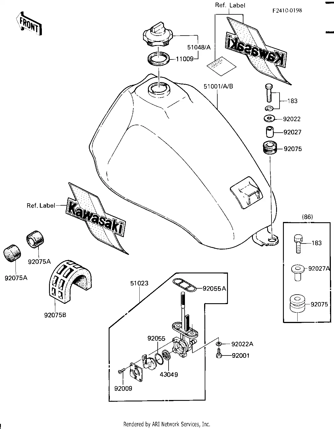 51059-006 Gasket,Fuel Tank Cap Kawasaki | YoshiParts