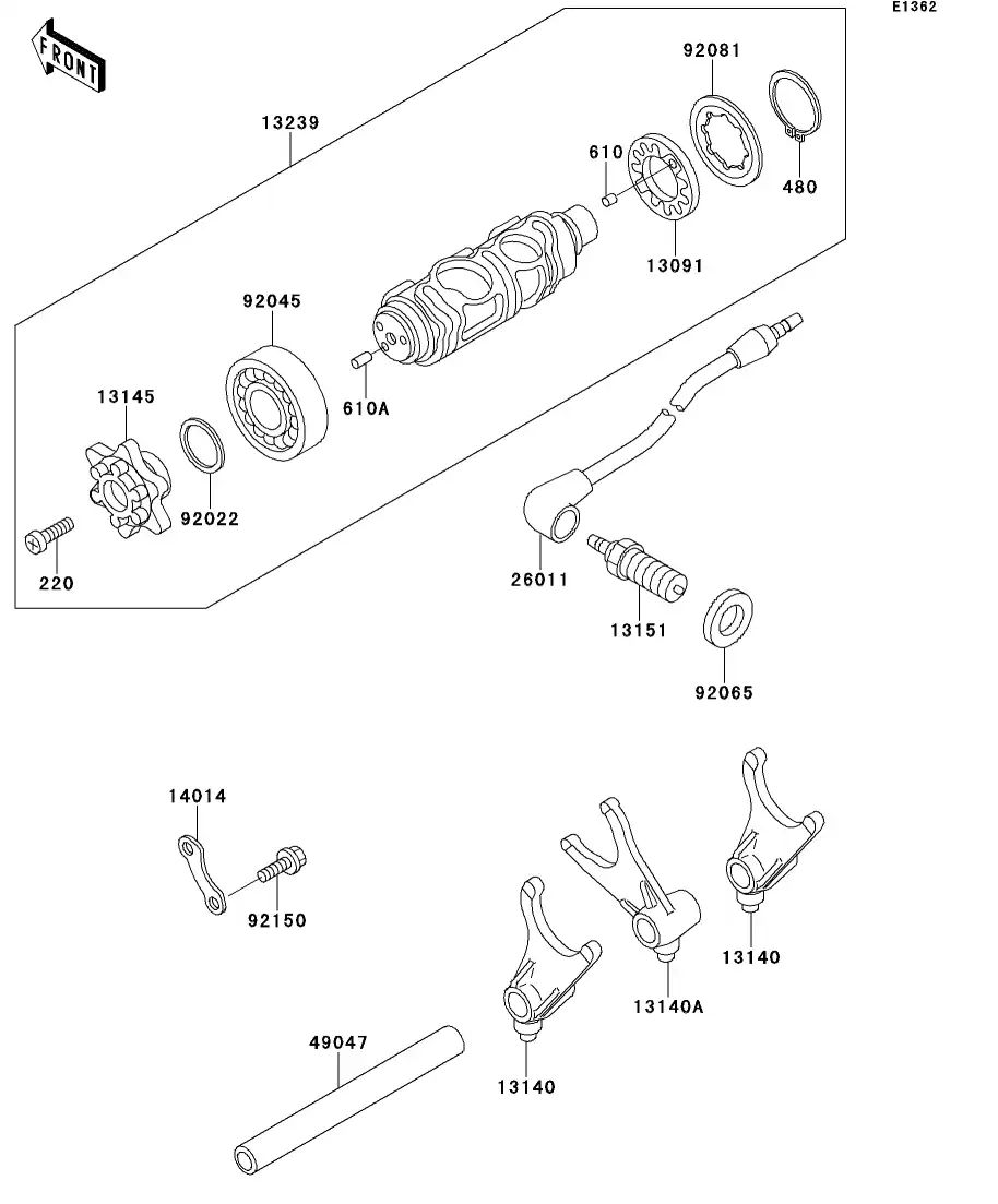 131401126 ForkShift Kawasaki YoshiParts