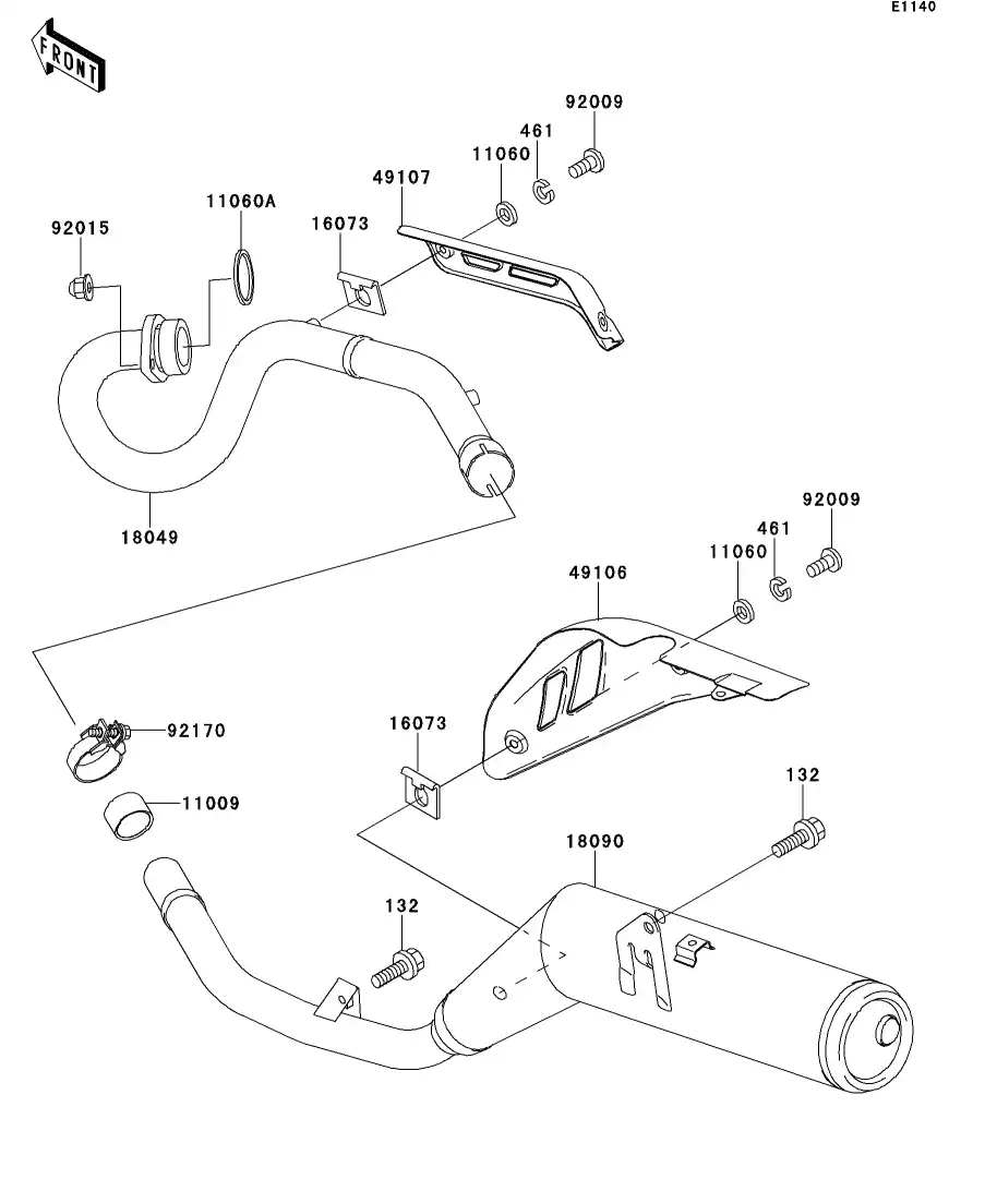 11009-1865 Gasket,Muffler Connec Kawasaki | YoshiParts