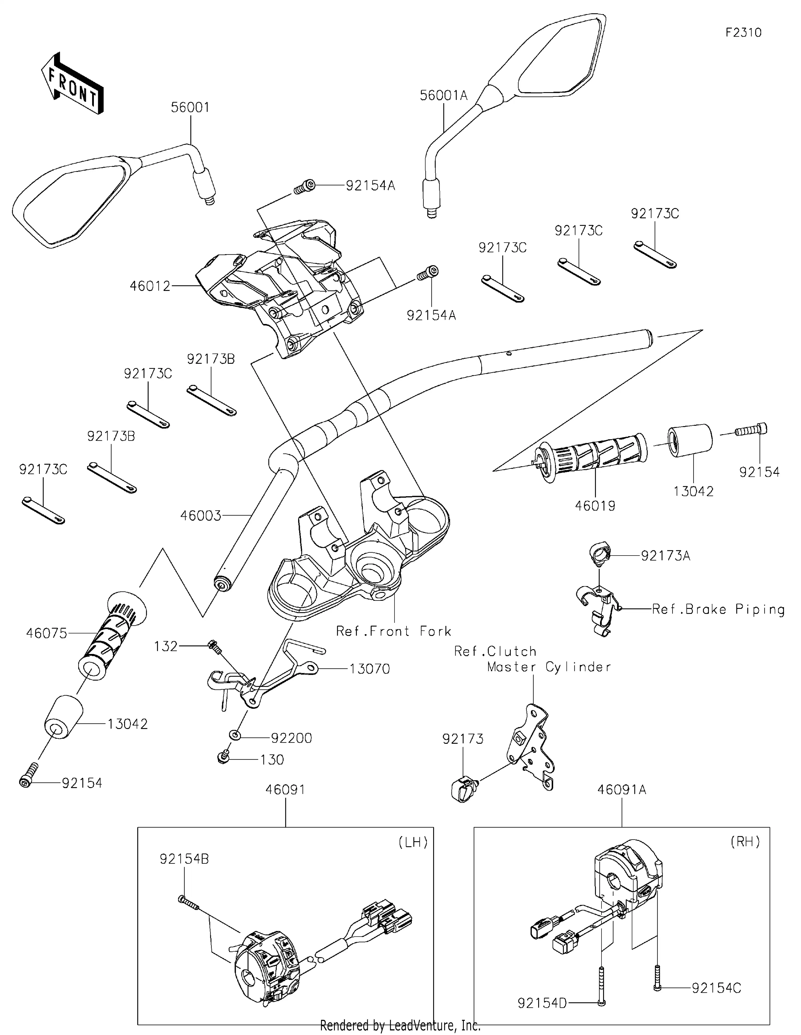 46019-0100 Grip-Assy,Throttle Kawasaki | YoshiParts