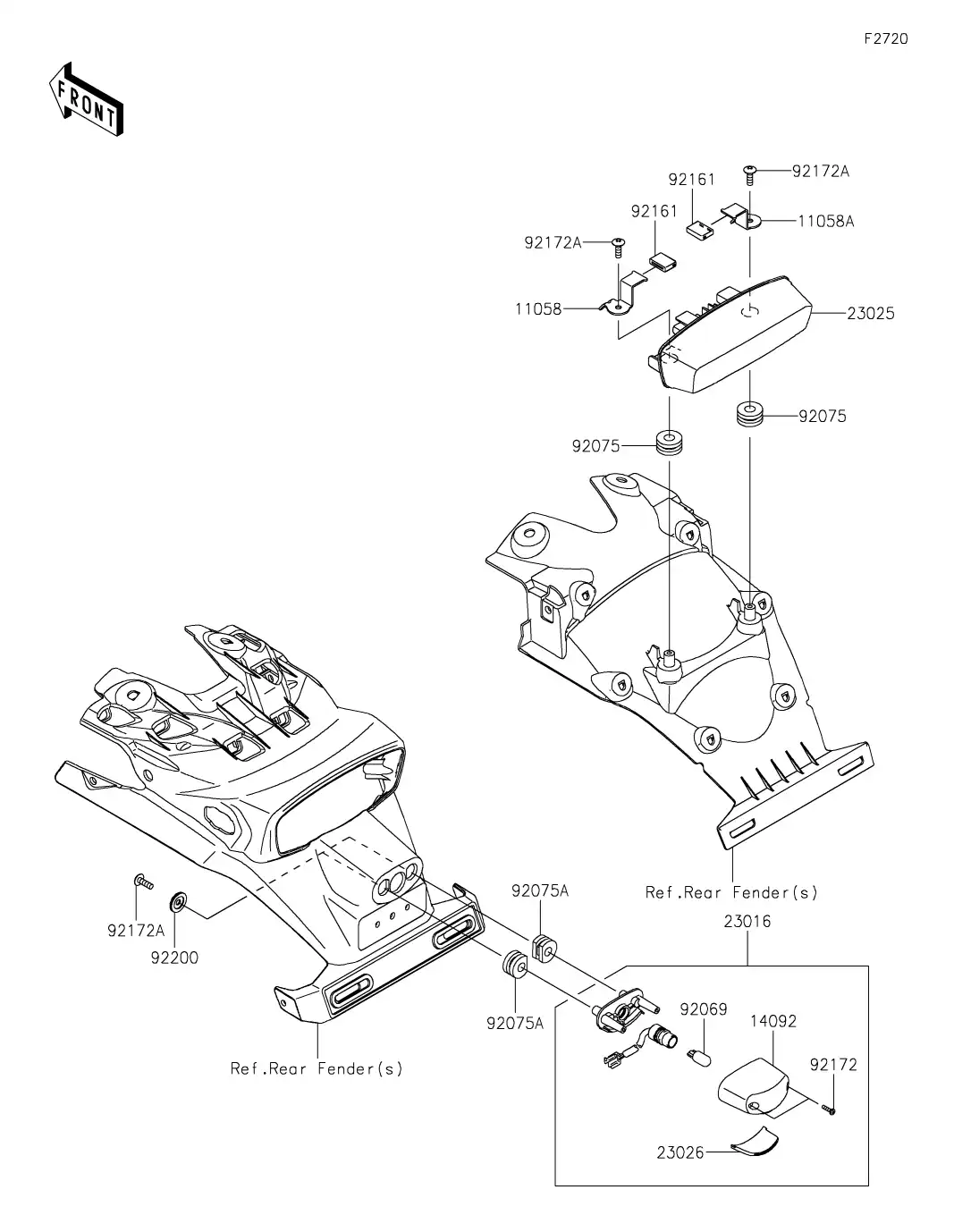 23026-0035 Lens,Licence Lamp Kawasaki | YoshiParts