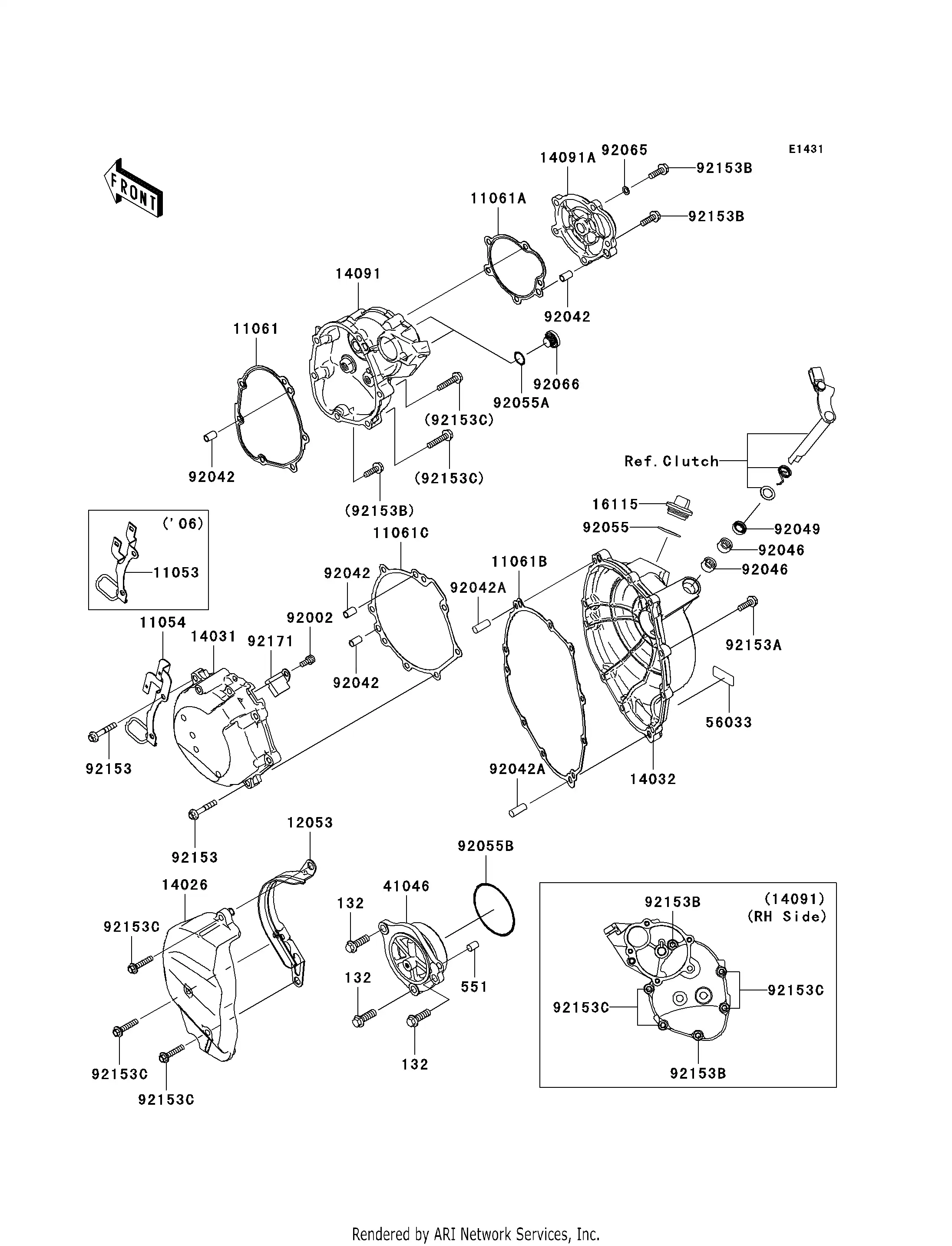 14091-0469 Cover,Starter Kawasaki | YoshiParts