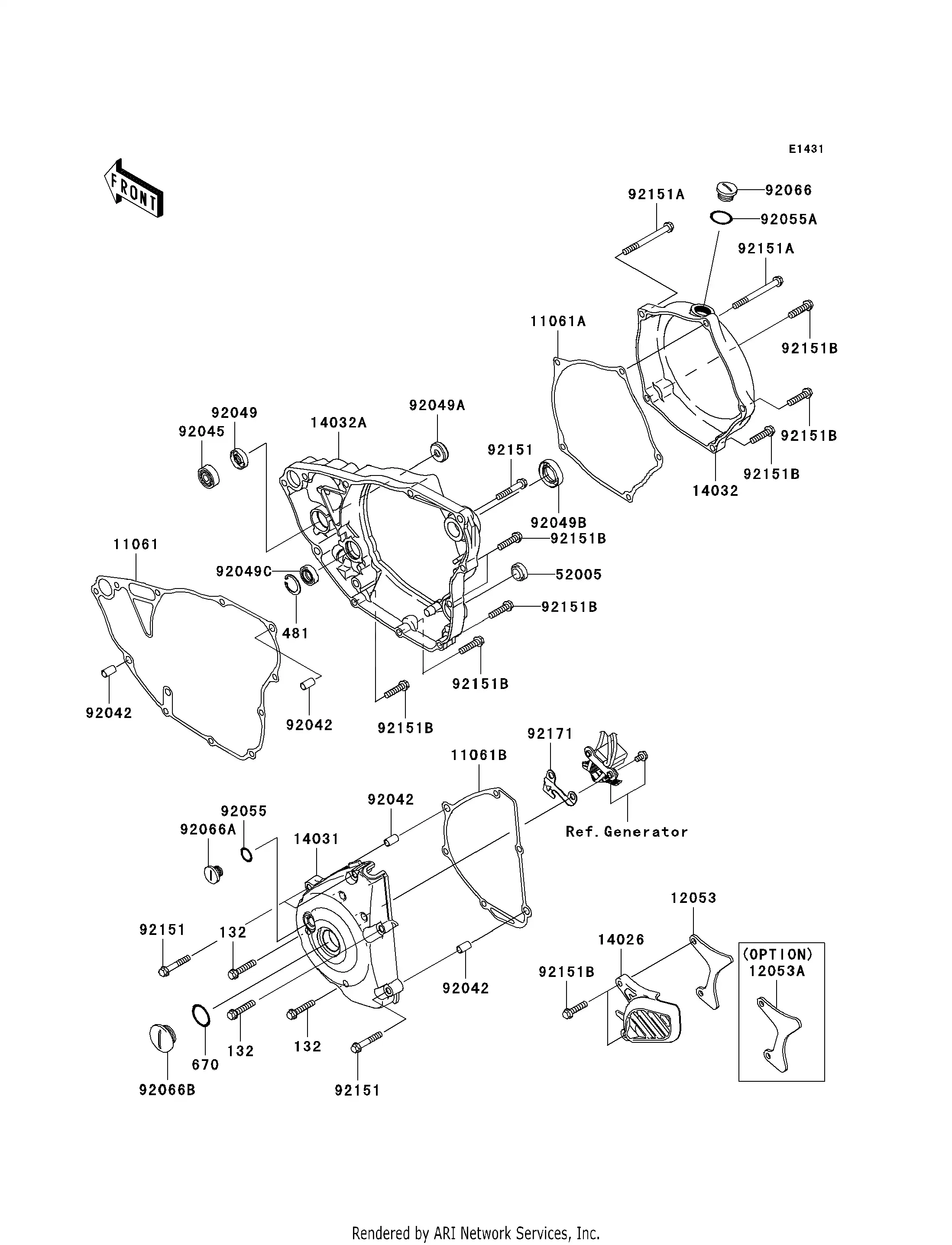 11061-0361 Genuine Kawasaki Gasket,Inner | Megazip