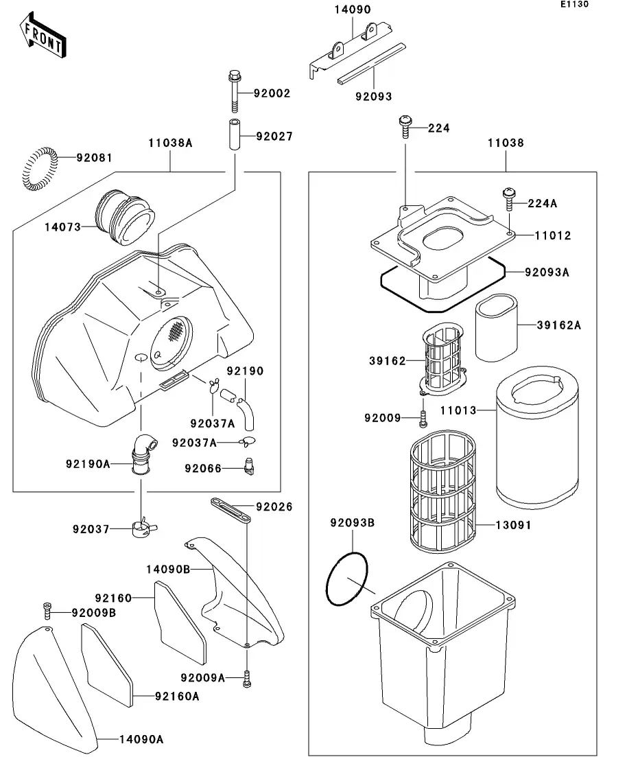 11013-1221 Element-Air Filter Kawasaki | YoshiParts