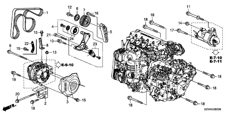 A.C. generator bracket/tensioner