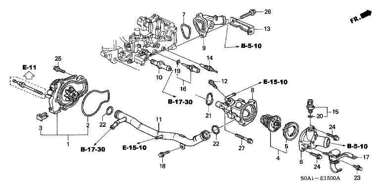 Water pump/sensor (SOHC)