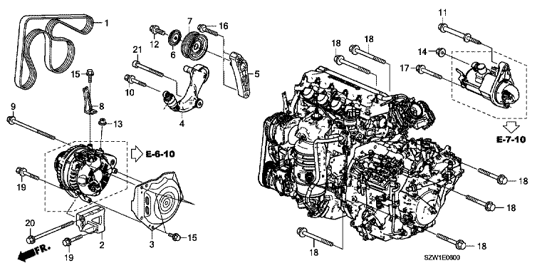 A.C. generator bracket/tensioner