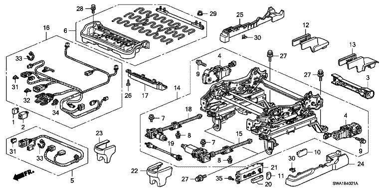 Front seat short parts (L.) (Power seat)