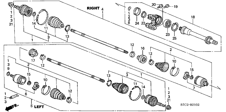 Front drive shaft/half shaft (2.0L)