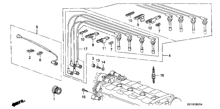 High-tension cord/plug (DOHC)