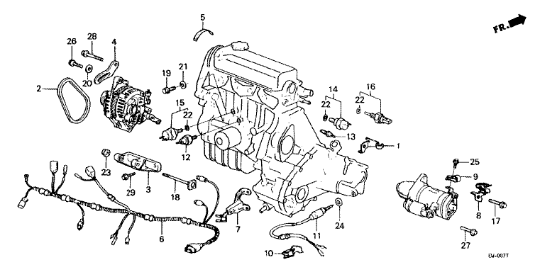 Engine electrical (A.C.G. belt/engine subcord)