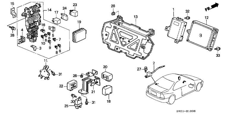 Control unit (interior) (left-hand drive car)